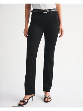 Abercrombie Women's Black Straight-Leg Jeans